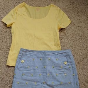Lilly Pulitzer Lemon Skirt Set